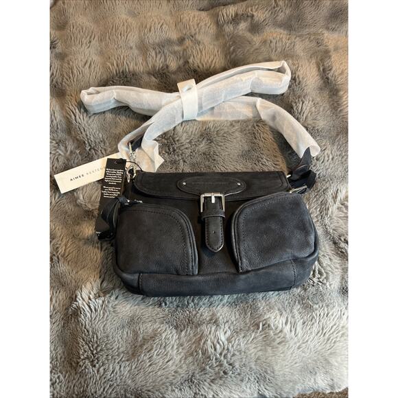 Aimee Kestenberg Leather Cosmic Crossbody Black Leather Pockets New